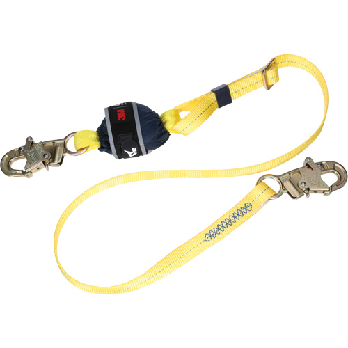 Adjustable Web Shock-Absorbing Lanyard, 6', Snap Hook Center, Snap Hook Leg Ends, Polyester Distribution Jean Lapalme