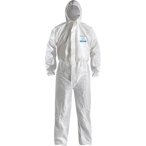CoverMe XP1800  Type 5/6 Coveralls with Hood, Medium, White, Microporous Distribution Jean Lapalme