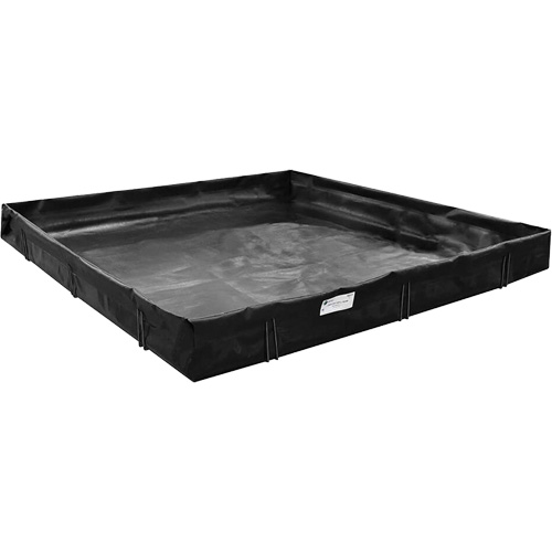 Berme de confinement des d&eacute;versements, Capacit&eacute; 2992 gal. US, 40' la x 10' lo x 1" h, Support en L Distribution Jean Lapalme