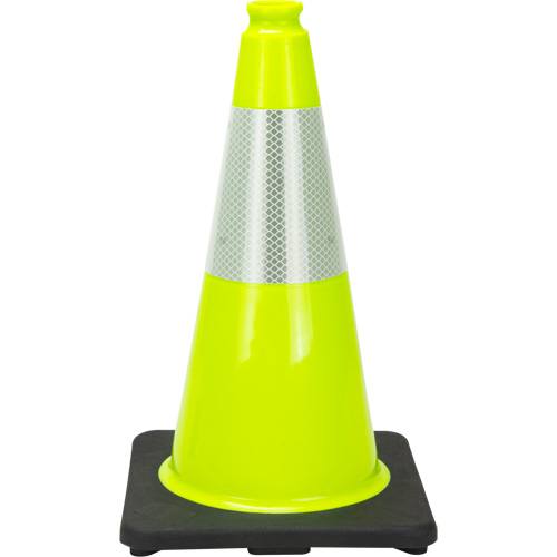 Premium Traffic Cone, 18", Lime Green, 6" Reflective Collar(s) Distribution Jean Lapalme
