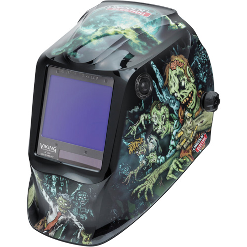 VIKING 3350 Zombie Welding Helmet, 3.74" L x 3.34" W View Area, 5 - 13 Shade Range Distribution Jean Lapalme