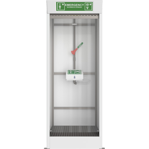 Cabine de douche d'urgence et douche oculaire/faciale couvert Distribution Jean Lapalme