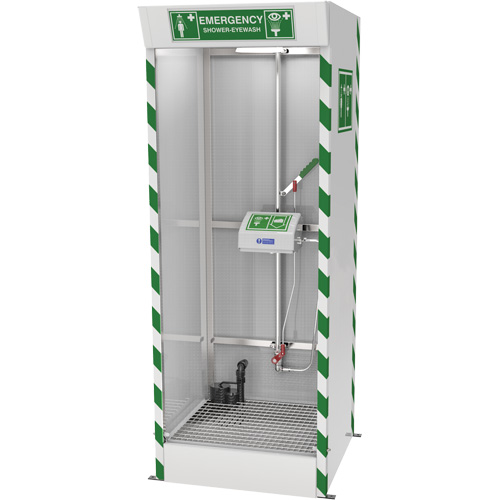 Emergency Cubicle Shower & Covered Eye & Face Wash with Sump Pump Distribution Jean Lapalme