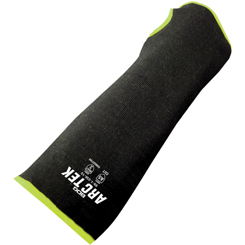 Manche r&eacute;sistante &agrave; la coupe avec trou pour le pouce, Poly&eacute;thyl&egrave;ne/Acier, 10", ASTM ANSI niveau A5, Noir/Jaune Distribution Jean Lapalme