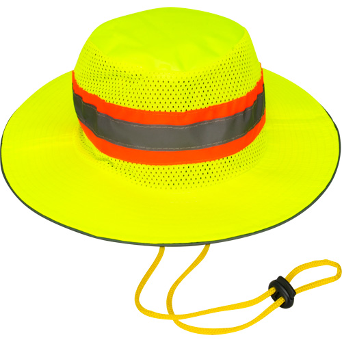 Chapeau de p&ecirc;cheur &agrave; refroidissement par &eacute;vaporation, Lime haute visibilit&eacute; Distribution Jean Lapalme