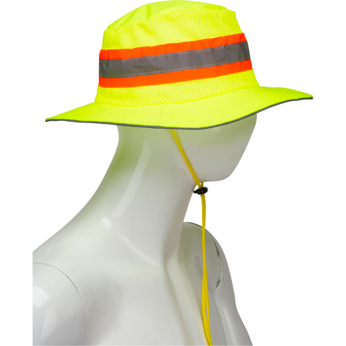 Chapeau de p&ecirc;cheur &agrave; refroidissement par &eacute;vaporation, Lime haute visibilit&eacute; Distribution Jean Lapalme