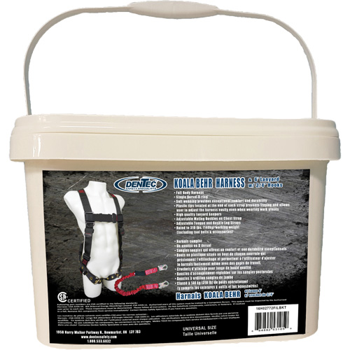 Koala Behr Safety Harness in Pail with 6' Lanyard, CSA Certified, Class A, 255 lbs. Cap. Distribution Jean Lapalme
