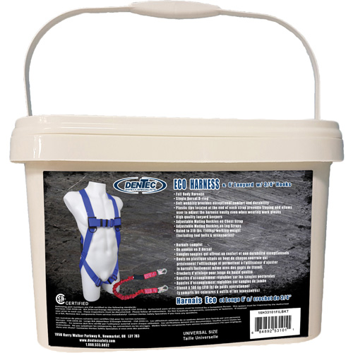 ECO Safety Harness in Pail with 6' Lanyard, CSA Certified, Class A, 255 lbs. Cap. Distribution Jean Lapalme