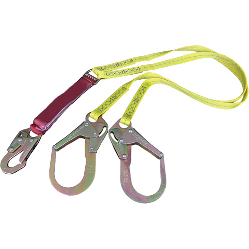 External Energy Absorber Lanyard with 2-1/4" Hooks, 6', Snap Hook Center, Snap Hook Leg Ends, Polyester Distribution Jean Lapalme