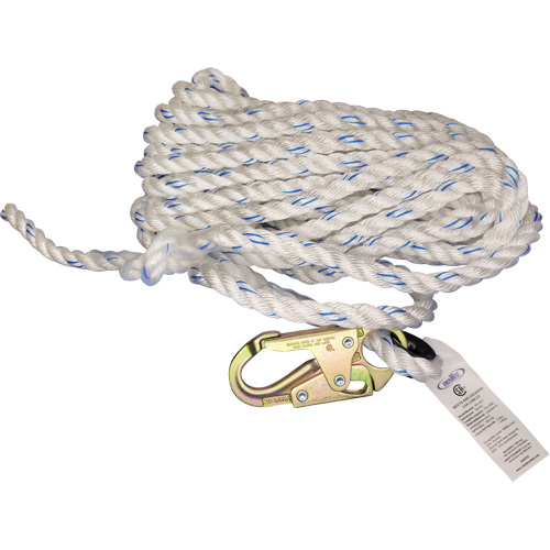 Vertical Life Line with 3/4" Snap Hook & Thimble Eye Distribution Jean Lapalme
