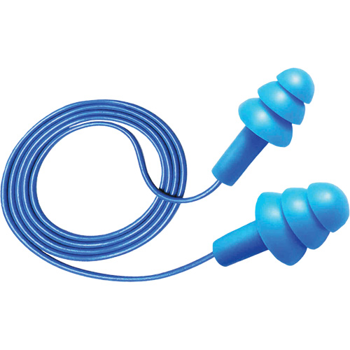 Bouchons d'oreilles d&eacute;tectables et r&eacute;utilisables Hush 50-25, Avec cordon, Taille unique, Vrac - Boîte, NRR dB 25 Distribution Jean Lapalme