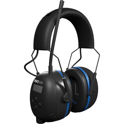 &eacute;couteurs Bluetooth AM/FM Air Defender noir & bleu, Style Bandeau, 25 dB Distribution Jean Lapalme