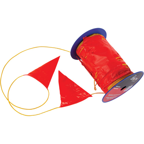 Ligne d'avertissement avec fanions, 328' lo, Orange/Jaune Distribution Jean Lapalme
