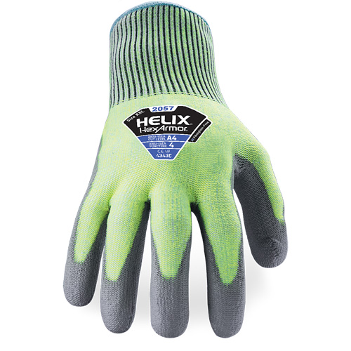 Gants r&eacute;sistant &agrave; la coupe & l'abrasion Helix 2057, 6/T-petit, Calibre 13, Rev&ecirc;tement Polyur&eacute;thane, ASTM ANSI niveau A4/EN 388 niveau C Distribution Jean Lapalme
