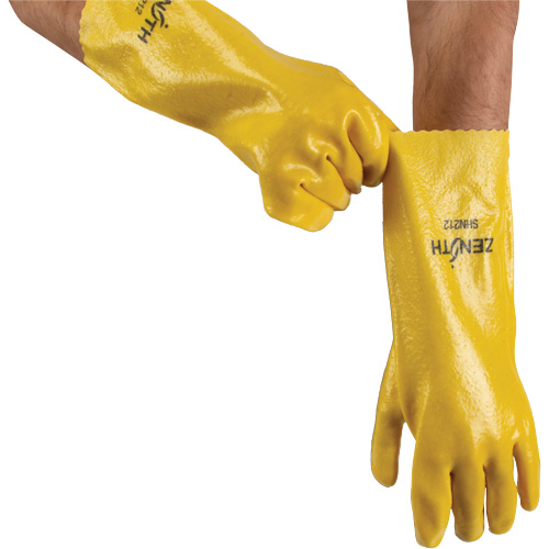 Gants &agrave; fini rugueux et r&eacute;sistants aux produits chimiques, Taille 9, 14" lo, PVC, Doublure en Interlock, 47-mil Distribution Jean Lapalme