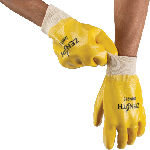 Rough-Finish Chemical-Resistant Gloves, Size 9, 10" L, PVC, Interlock Inner Lining, 47-mil Distribution Jean Lapalme