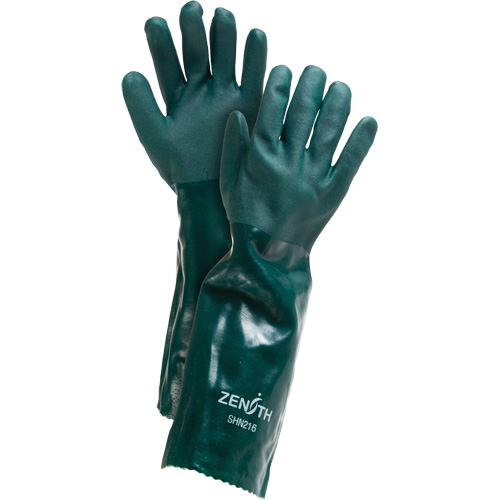 Gants verts &agrave; double enduit, 18" lo, PVC, Doublure en Jersey de coton, 70 mils Distribution Jean Lapalme