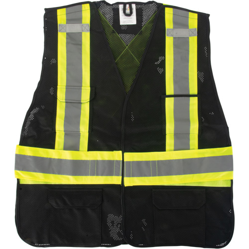 CSA Compliant Surveyor Vest, Black, Medium, Polyester Distribution Jean Lapalme