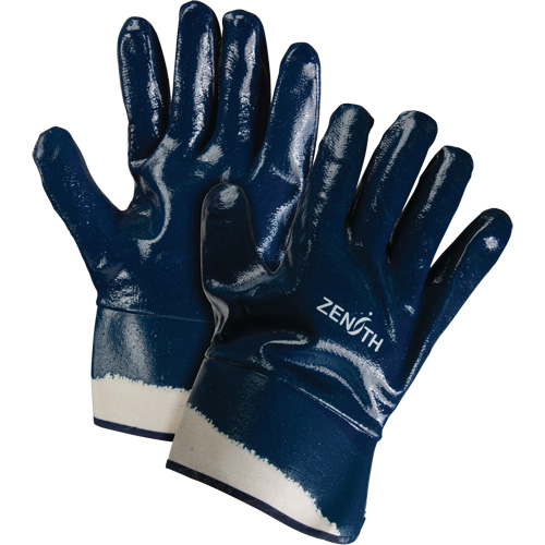 Gants &agrave; poignet de s&eacute;curit&eacute; de poids lourd, 10/T-Grand, R&ecirc;vetement Nitrile, Enveloppe en Coton Distribution Jean Lapalme