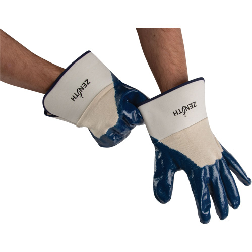 Gants &agrave; poignet de s&eacute;curit&eacute; de poids lourd, 11/2T-Grand, R&ecirc;vetement Nitrile, Enveloppe en Coton Distribution Jean Lapalme
