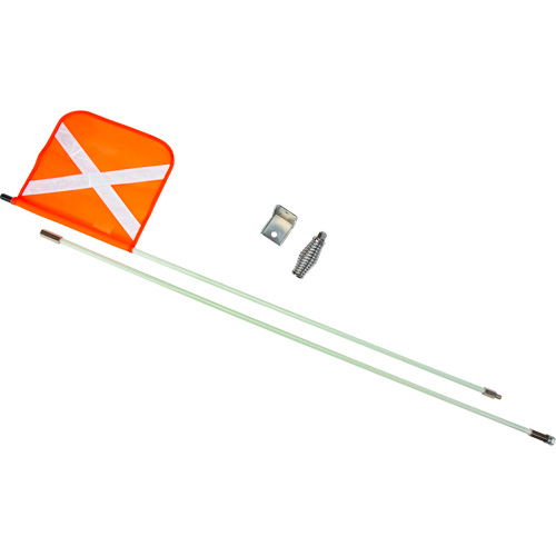 Heavy-Duty Safety Whip, Threaded Mount, 8' High, Orange with Reflective X Distribution Jean Lapalme