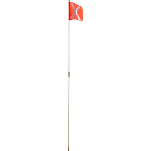 Heavy-Duty Safety Whip, Threaded Mount, 8' High, Orange with Reflective X Distribution Jean Lapalme