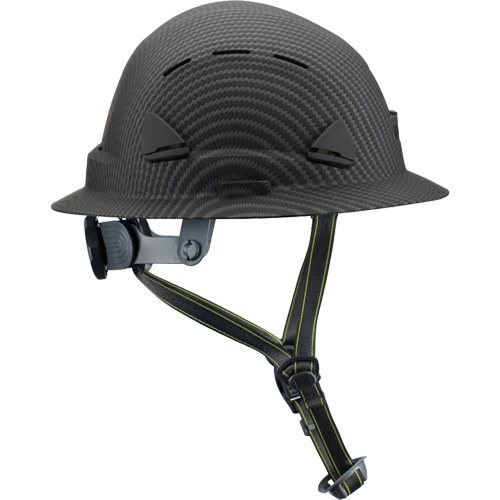 Casque Fibre Metal de style escalade avec bordure compl&egrave;te, R&eacute;pond aux normes CSA type 2, Suspension Rochet, Ventil&eacute; Distribution Jean Lapalme
