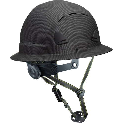 Casque Fibre Metal de style escalade avec bordure compl&egrave;te, R&eacute;pond aux normes CSA type 2, Suspension Rochet, Ventil&eacute; Distribution Jean Lapalme