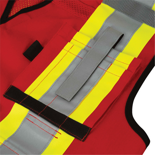 6678 High-Visibility Antimicrobial Mesh-Back Surveyor Vest, Red, Small, Polyester Distribution Jean Lapalme