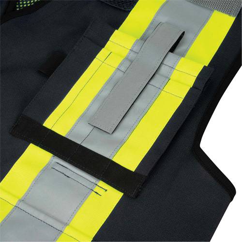 6679 High-Visibility Antimicrobial Mesh-Back Surveyor Vest, Black, Small, Polyester Distribution Jean Lapalme