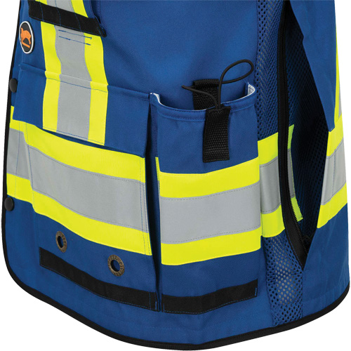 6681 Veste d'arpenteur antimicrobienne haute visibilit&eacute; avec dos en maille, Bleu royal, Petit, Polyester Distribution Jean Lapalme