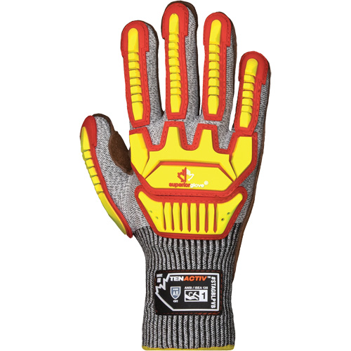 Gants antichocs TenActiv STAGBLPVB, Grand, Paume en Cuir de vache, Poignet Poignet en tricot Distribution Jean Lapalme