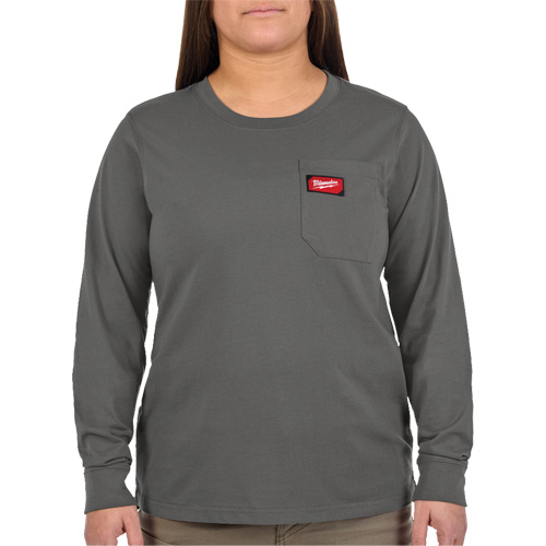 T-shirt &agrave; manches longues avec poches GRIDIRON, Femmes, T-petit, Gris Distribution Jean Lapalme