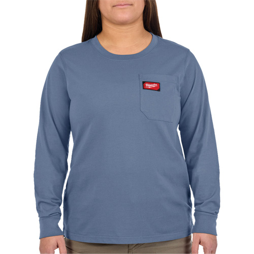 T-shirt &agrave; manches longues avec poches GRIDIRON, Femmes, T-petit, Bleu Distribution Jean Lapalme