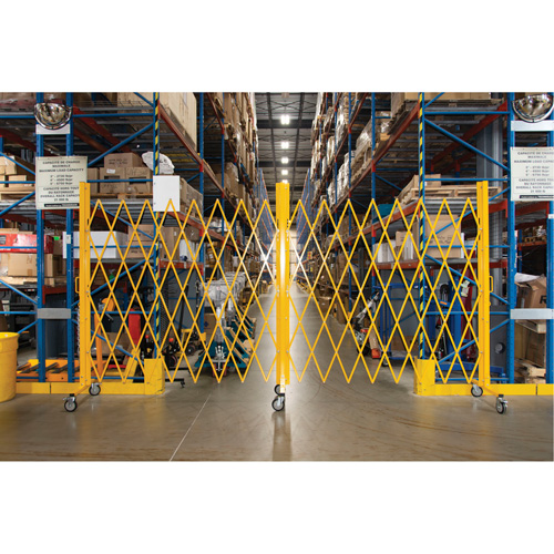 Barri&egrave;re extensible, 84" h x 20' lo, Jaune Distribution Jean Lapalme
