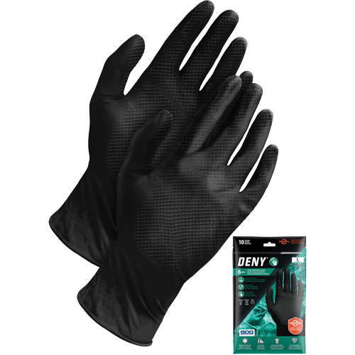 Gants jetables Deny, Petit, Nitrile, 6 mils, Sans poudre, Noir Distribution Jean Lapalme