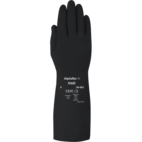 AlphaTec 38001PP Medium Duty Chemical-Resistant Gloves, Size 7, 14" L, Butyl Rubber, 14-mil Distribution Jean Lapalme