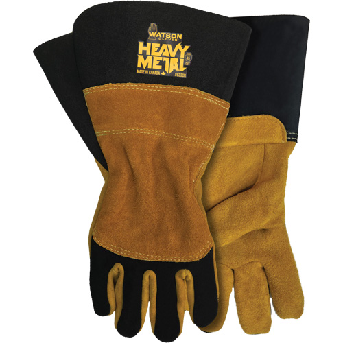 Gants en velours noir de soudage MIG/&agrave; l&eacute;lectrode enrob&eacute;e, Cuir fleur de d'&eacute;lan, Taille Petit Distribution Jean Lapalme