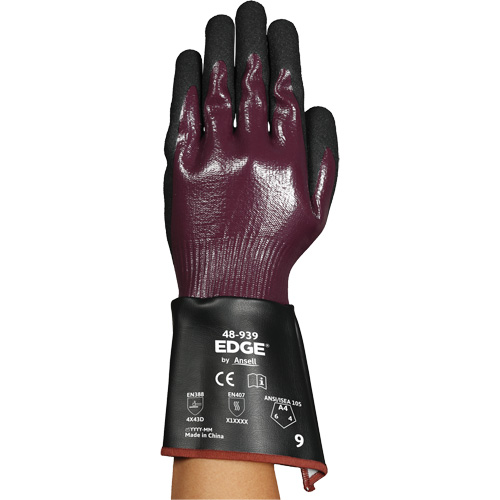 Gants &agrave; manchette 48-939 EDGE, Taille 6, Calibre 13, Rev&ecirc;tement Nitrile, Enveloppe en Polyester/PEHP/Spandex, ASTM ANSI niveau A4 Distribution Jean Lapalme