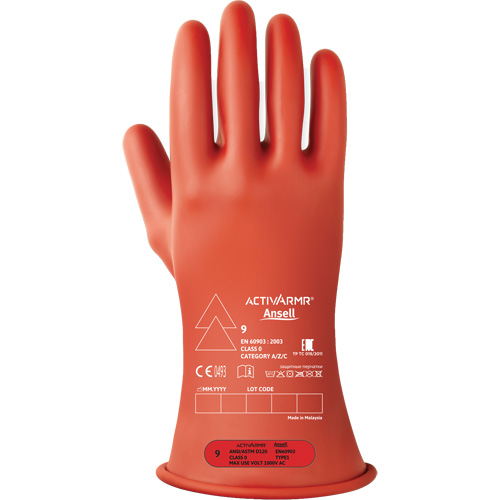 Gants &eacute;lectriques isol&eacute;s ultra l&eacute;gers ActivArmr RIG R011RUL, ASTM classe 0, Taille 10, 11" lo Distribution Jean Lapalme