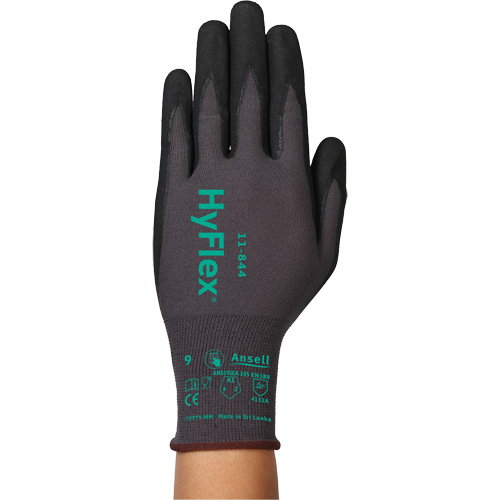Gants Hyflex 11-844, Taille 5/2T-petit, Calibre 15, Rev&ecirc;tement Mousse de nitrile, Enveloppe en Nylon/Spandex, ASTM ANSI niveau A1/EN 388 niveau 1/EN 388 niveau A Distribution Jean Lapalme