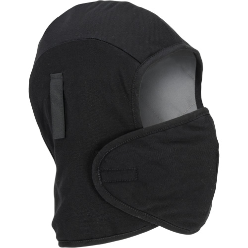 Pioneer 766A Flame-Resistant Quilted Hard Hat Liner with Detachable Mouthpiece, Black/Grey, Cotton/FR-Tech&reg;/Modacrylic/Nylon Distribution Jean Lapalme