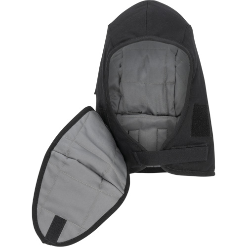 Pioneer 766A Flame-Resistant Quilted Hard Hat Liner with Detachable Mouthpiece, Black/Grey, Cotton/FR-Tech&reg;/Modacrylic/Nylon Distribution Jean Lapalme
