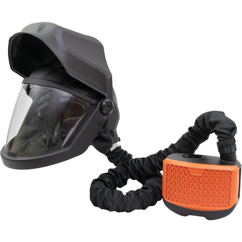 PEAKAIR DEFENDER Visor with Flip-Front & X90VX Blower Kit, Facepiece Respirator/Welding Helmet, Lithium-Ion Battery Distribution Jean Lapalme