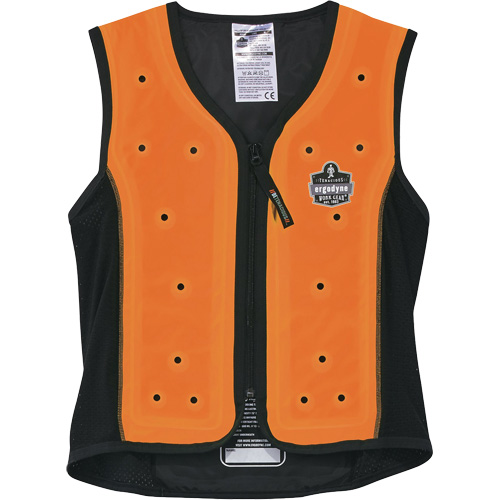 Veste de refroidissement &eacute;vaporatif Chill-Its 6685 avec fermeture &agrave; glissi&egrave;re, 2T-Grand, Orange Distribution Jean Lapalme
