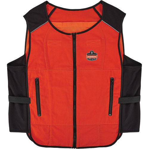 Veste de refroidissement &agrave; changement de phase l&eacute;g&egrave;re avec sachets de recharge Chill-Its 6260, 2T-grand/3T-grand, Orange Distribution Jean Lapalme