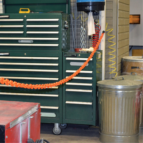 Magnetic Chain Barrier Warehouse Kit, Orange, 2" Link, 15' Length Distribution Jean Lapalme
