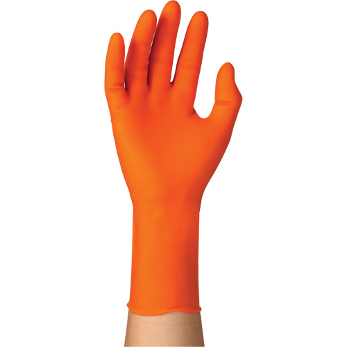Gants jetables TOUCHNTUFF 93-800, 6,5/7, Latex/N&eacute;opr&egrave;ne/Nitrile, 23,6-mils, Sans poudre, Orange Distribution Jean Lapalme