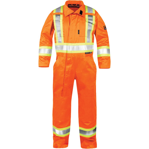 Combinaison ignifuge haute visibilit&eacute;, Taille T-Grand, Orange Distribution Jean Lapalme