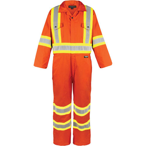 Combinaison non doubl&eacute;e haute visibilit&eacute;, Moyen, Orange haute visibilit&eacute; Distribution Jean Lapalme